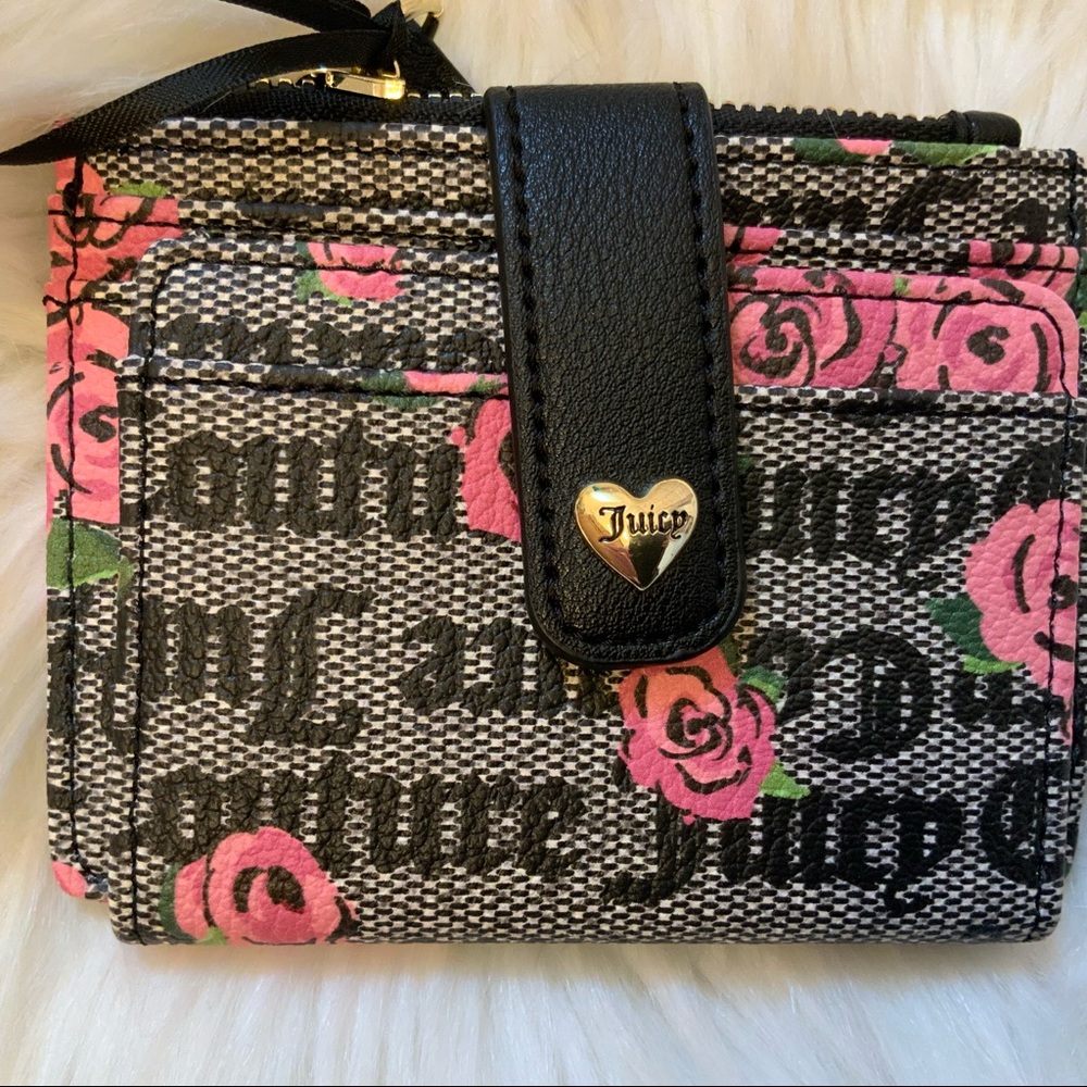 Juicy Couture Tab Card Case - NWT - Pink Bloom Black - Picture 3 of 11